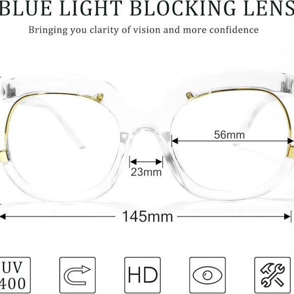 Stylish Round White Reading Glasses - Picture 2 of 6